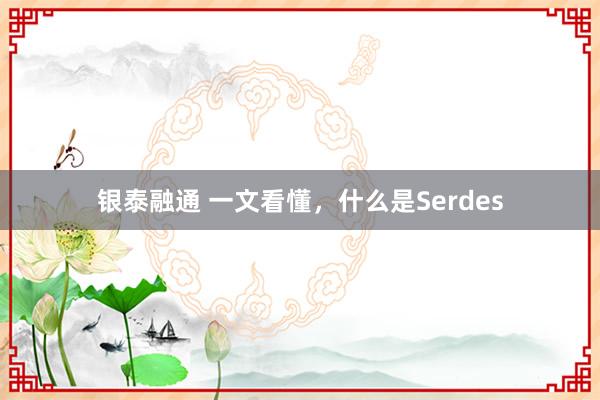 银泰融通 一文看懂，什么是Serdes