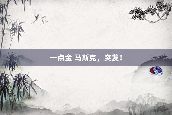 一点金 马斯克，突发！